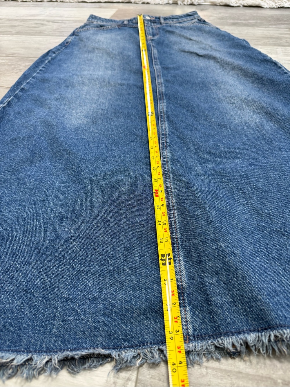 Free People We The Free Come As You Are Denim Maxi Skirt Size 8 Dark Indigo - Picture 11 of 12